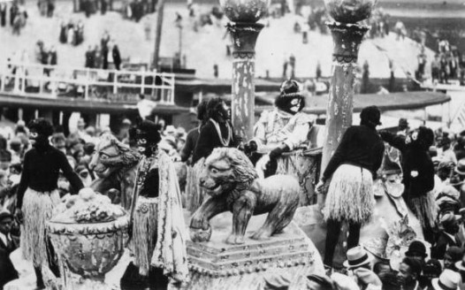 King of Zulu in his Royal Float, 1935