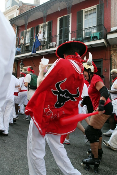 Costuming is de rigueur for Running of the Bulls -- and most other New Orleans occasions.