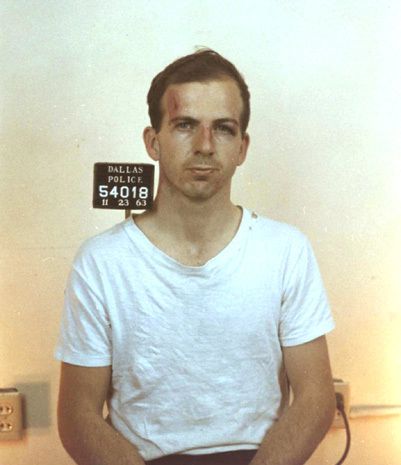 Lee Harvey Oswald, taken at Dallas Police Headquarters November 23, 1963. 
