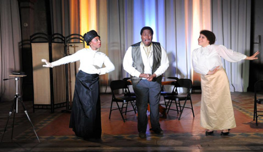 Kate Chopin's "An Embarrassing Position" performed by the 9th Ward Opera Company at the Marigny Opera House. From left: Toni Skidmore, Dedrian Hogan, and Amanda McCarthy.