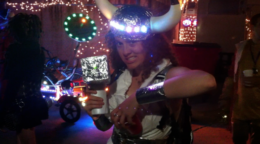 Space Viking costume lights up the night