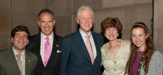 The Greenbaum family with Bill Clinton at the Making Headway benefit.