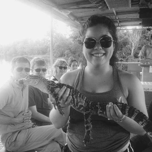 Me holding a 3-year-old alligator -- the photo that nearly gave my father a heart attack. Apparently they have salmonella. 