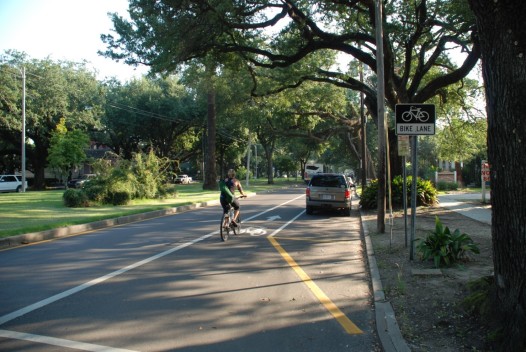  Bike Lane on S Carrollton Ave. Photo by Bike Easy 
