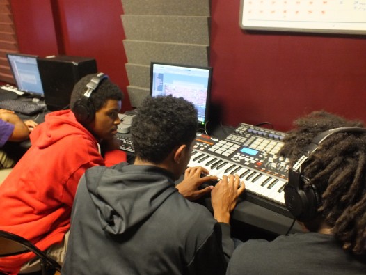 Students work on their original compositions
