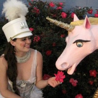 I Heart Louisiana founder Katrina Brees with her bicycle-powered unicorn