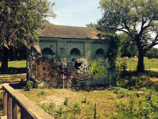 Music Box creators found a power source in this abandoned building in City Park. (Photo: Renee Peck)