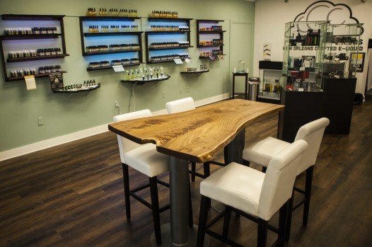 Crescent City Clouds has a sampling bar where vapers can test produces. (Photo: Chris Flowers)