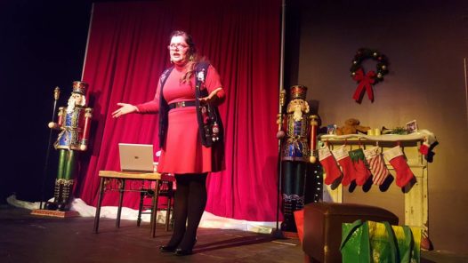 Allee Peck performs in "Season's Greetings" at The Valiant Theatre.