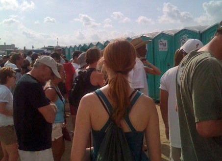Bathroom break at Jazz Fest.