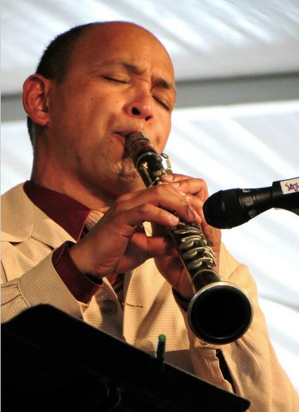 Evan Christopher plays at Pearlfest Wednesday.