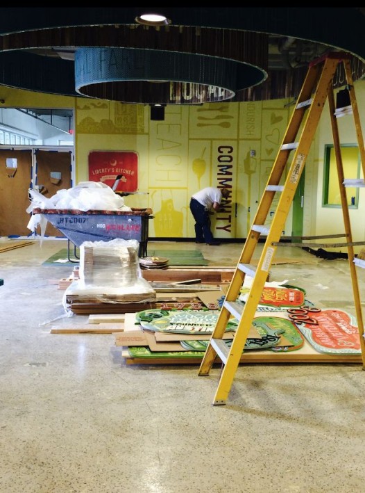 The foyer, where Liberty's Kitchen and Tulane's healthy culinary program will be located. 
