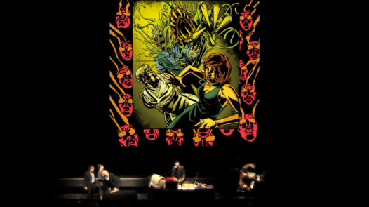 Intergalactic Nemesis will feature more than 1,250 hand-drawn, full-color, hi-res comic book images projected on a two story screen; live sound effect production; and live vocal performances.