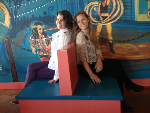 Mural artists Monica Rose and Madeleine Grace Kelly