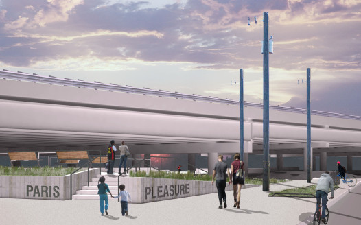 Plans for Parisite's entrance, on the Pleasure Street side. Credit Emilie Taylor / Tulane City Center