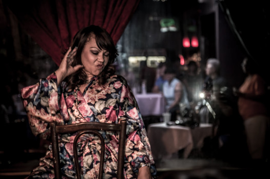 Donna Bechet-Kilbourne, an interviewee for the project, performs in our drag show benefit. Credit: Melisa Cardona