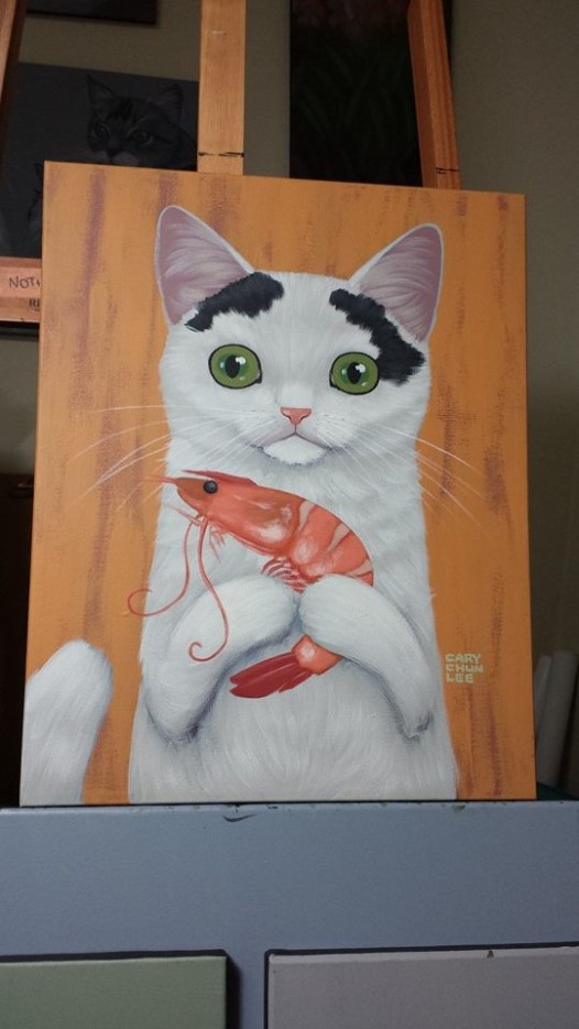 Artist Cary Chun Lee specializes in pop-surrealist paintings of animals. 