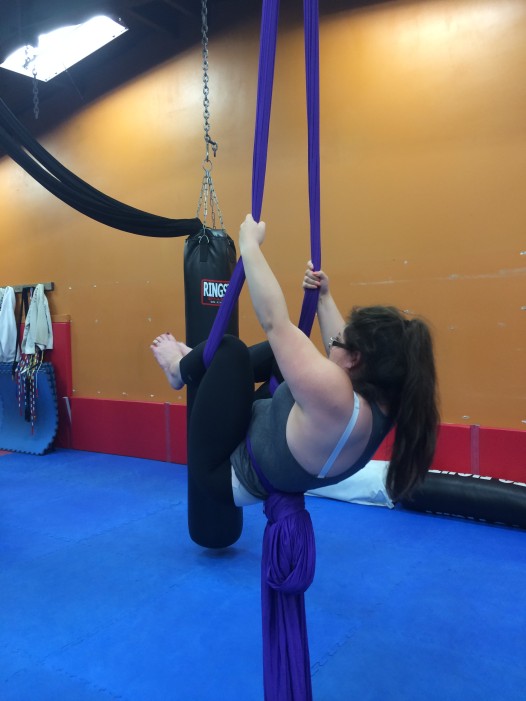 Me, struggling to pull myself up into Chair position 
