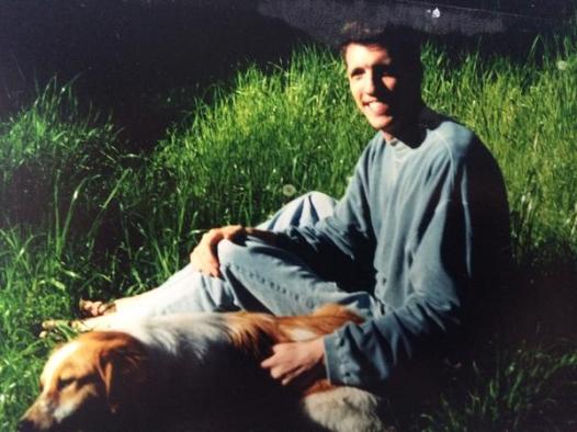 Lee circa the Rush/rabbit era, seen here with his dog. (Photo: Courtesy of Lee Rubin)