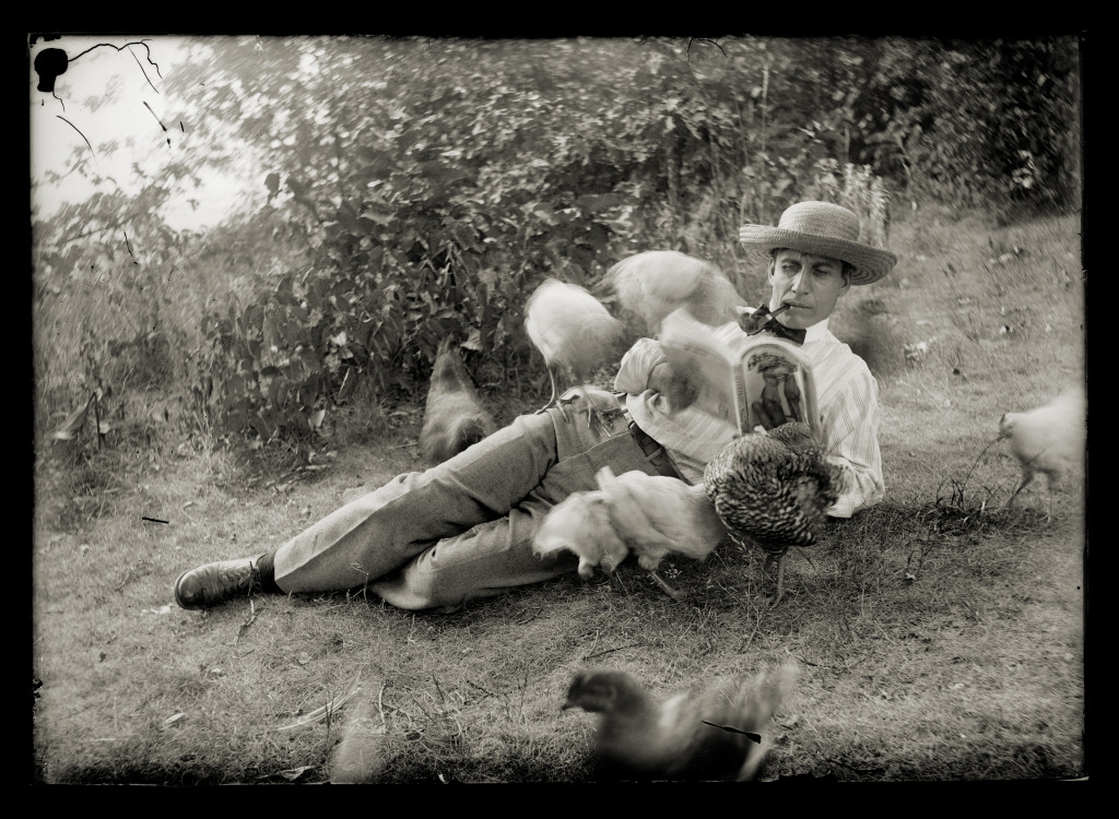John Thomson Arthur Allie with chickens (Photo: courtesy Renee Allie)