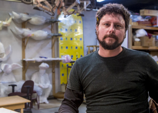 Artist Alex Podesta in his Art Egg studio (Photo: Hanna Rasanen)