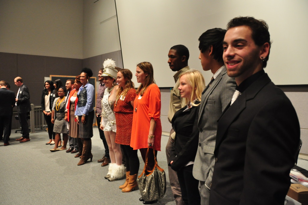 2013 PitchNOLA: Community Solutions semi-finalists line up to hear the judges' deliberation. (Photo: Propeller)