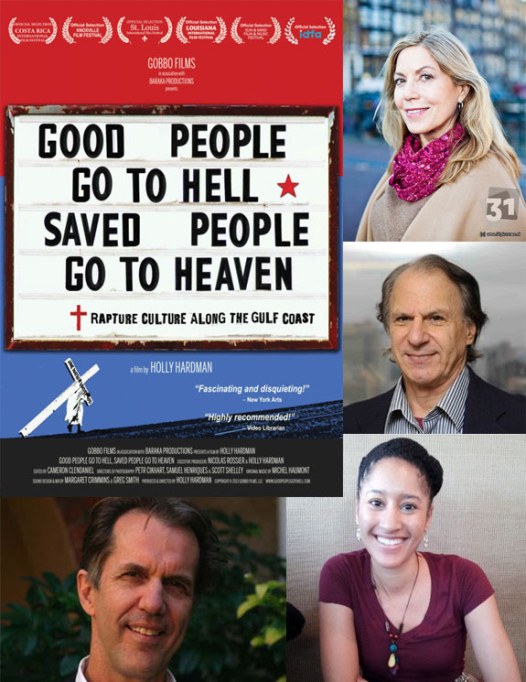 Clockwise, from top right: Holly Hardman, John M. Barry, Fari Nzinga, and Jed Horne