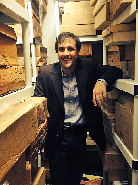 Cole Halpern in the ribbon warehouse behind Promenade Fine Fabrics on St. Charles Avenue.