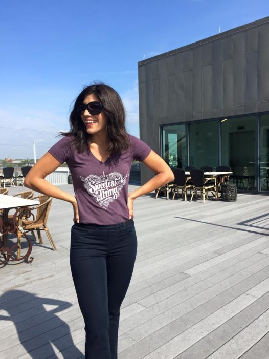 Singer/songwriter Christina Perez in one of her Sweetest Thing t-shirts photo: (Christina Perez Facebook