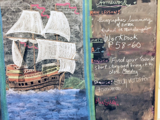 Chalkboard lessons at the Waldorf School in New Orleans (Photo: Renee Peck)