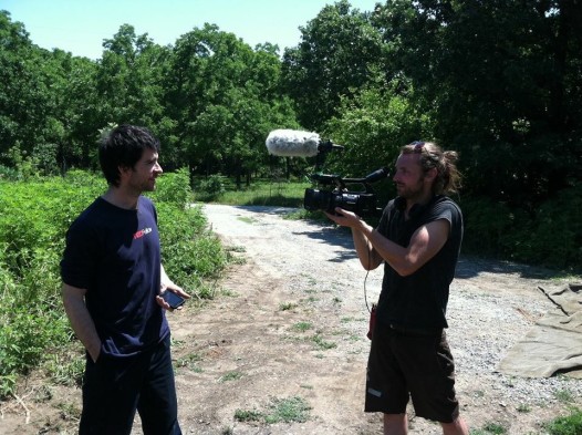 "Reversing the Mississippi" director Ian Midgley with documentary subject Marcin Jakubowski.
