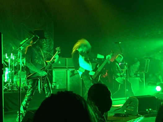 Left to right: Brent Hinds, Troy Sanders, and Bill Kelliher.