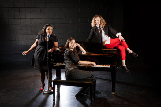 Arsene Delay, Ainsley Matich and Heidi Malnar orchestrate the tap fest. (Photo: www.theatreontap.com)