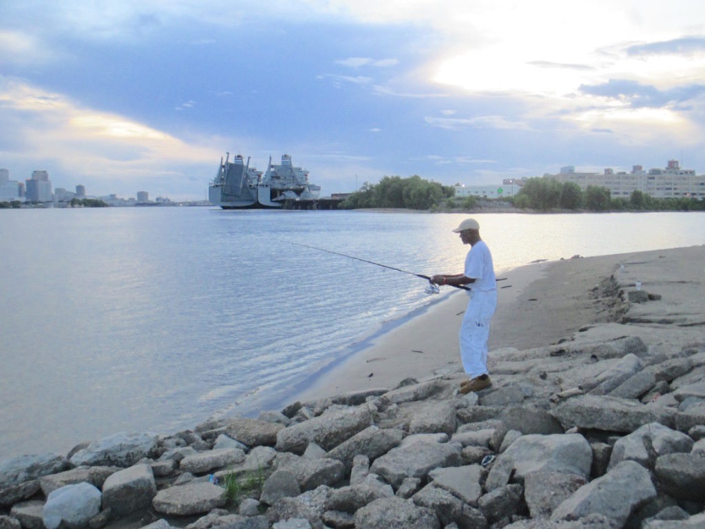 Kevin Petersen casting a line.