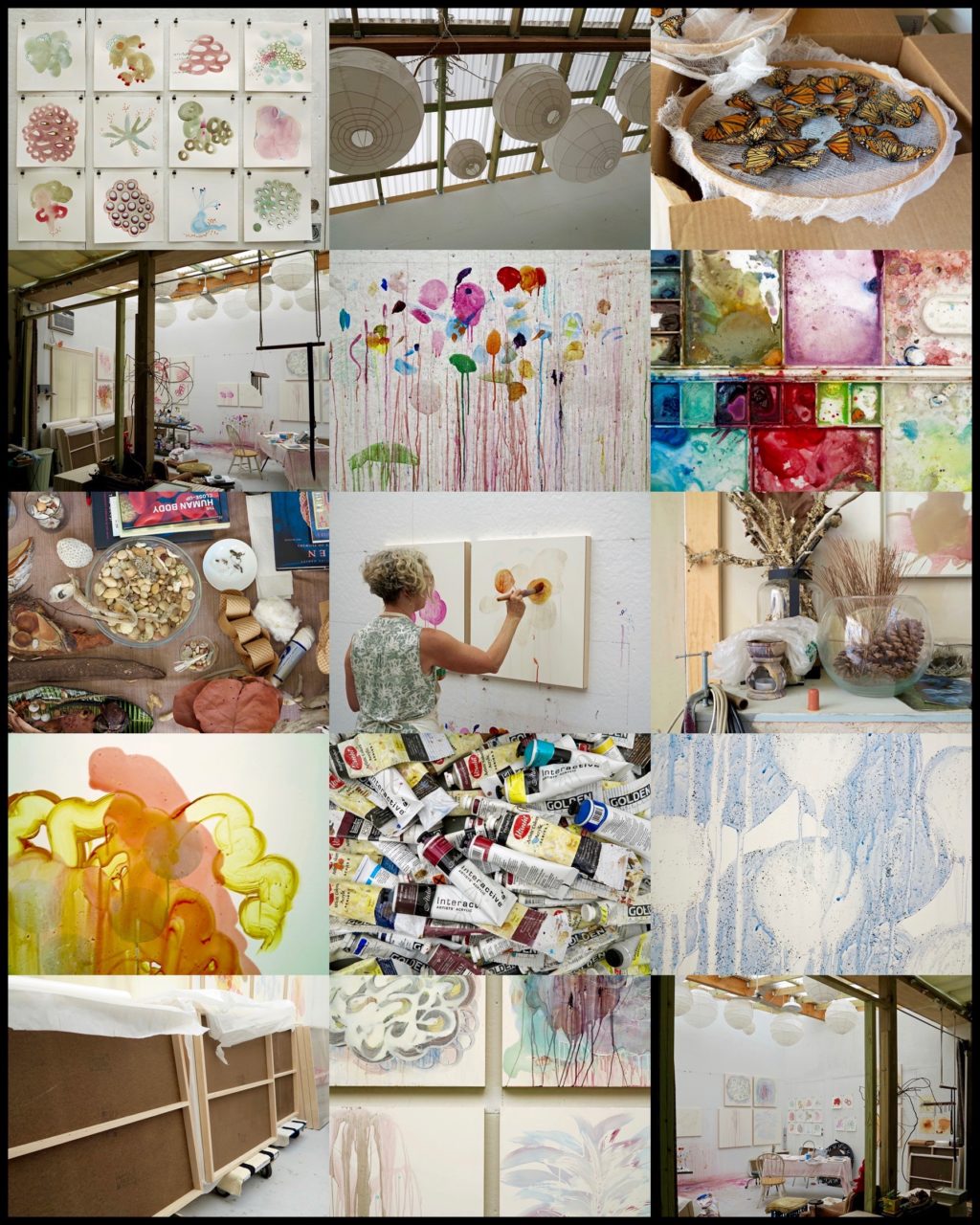 Shawn Hall;s studio (Photo collage by Folwell Dunbar)
