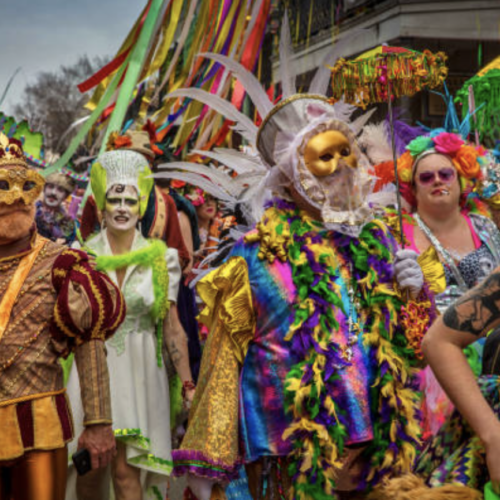 PREMIUM MASK DRAMA Mardi Gras Bead Necklace New Orleans Parade Carnival 