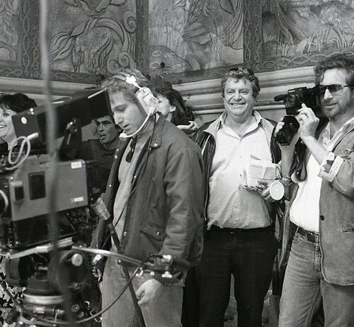 Steven Spielberg and Menachem Golan on set