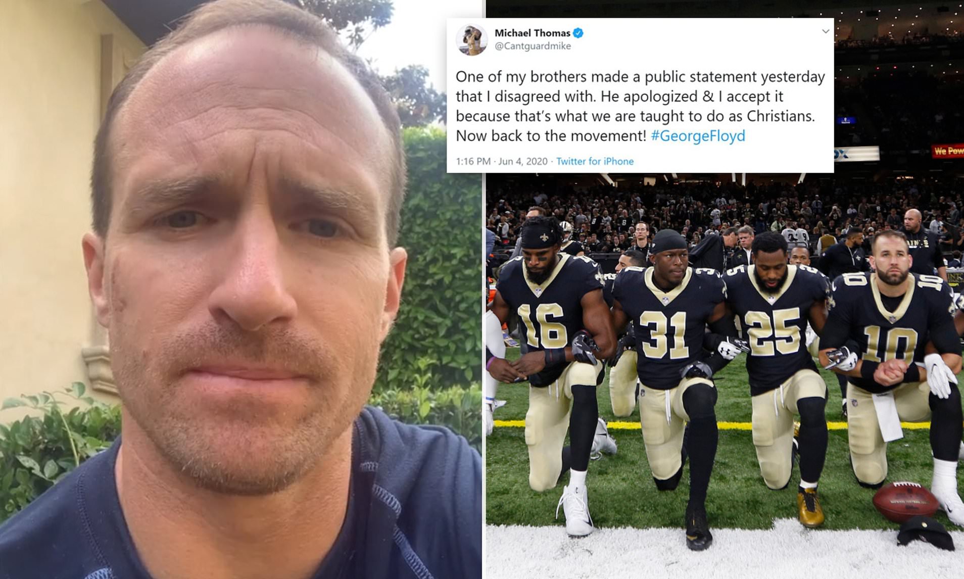 Drew Brees's statements regarding Black Lives Matter