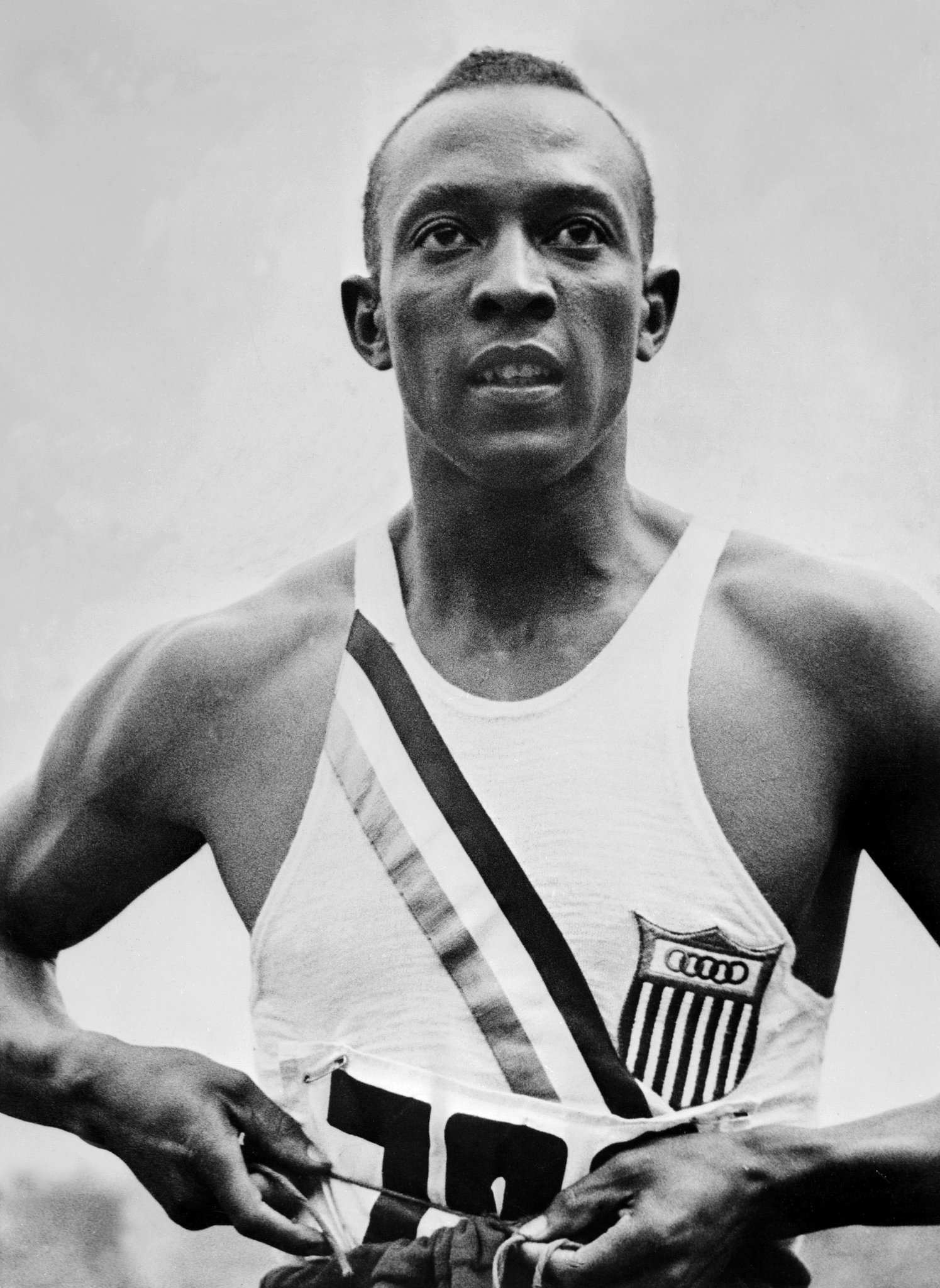 Jesse Owens in the 1936 Olympics. 