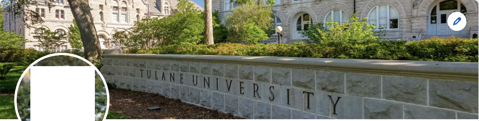 An example of a Tulane Unviersity student's LinkedIn profile banner.